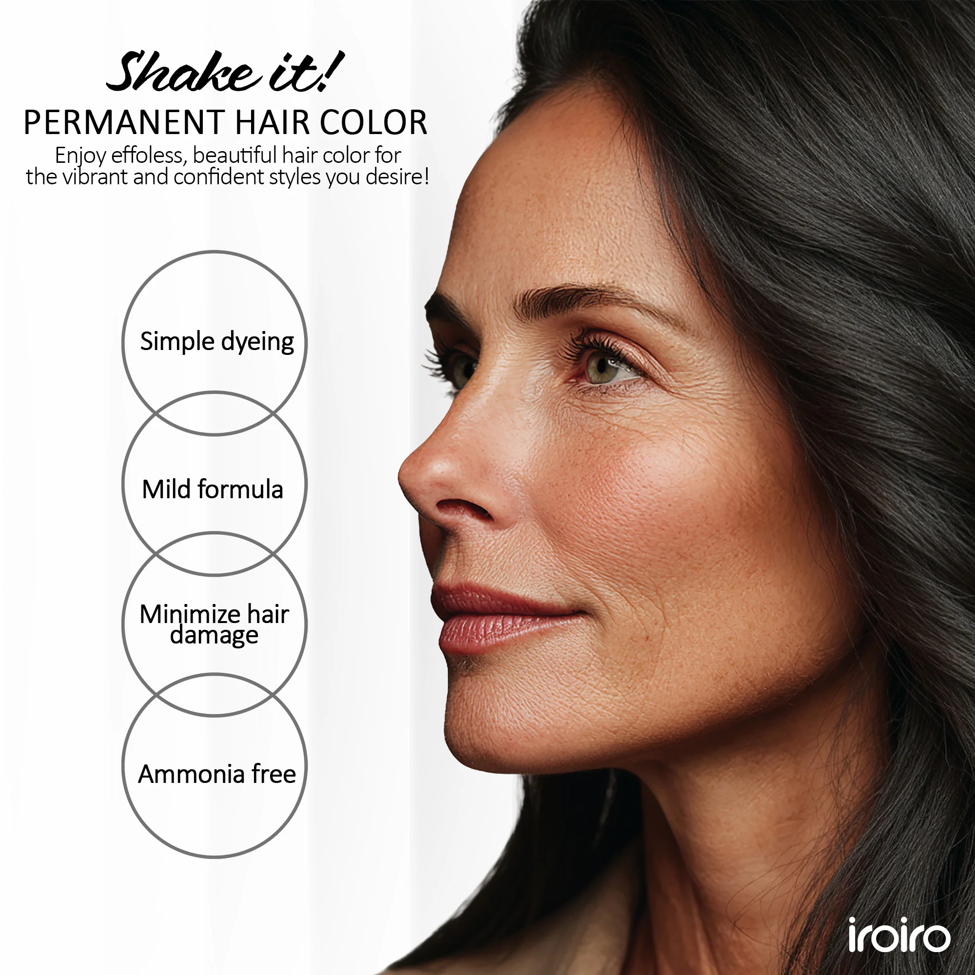 Iroiro Black Permanent Gray Coverage Hair Color - Image 4