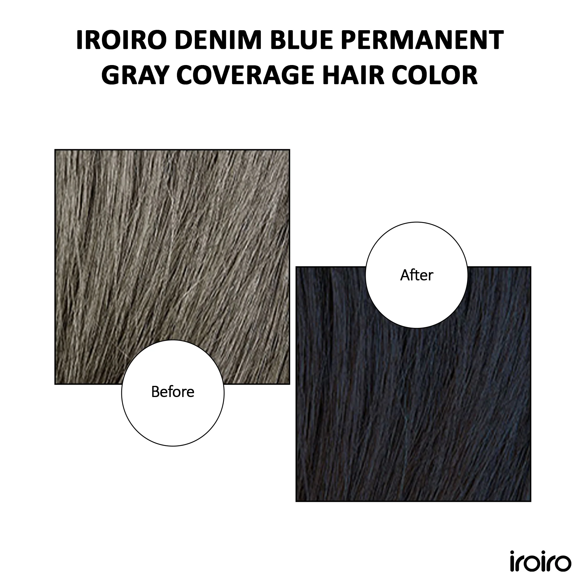 Iroiro Denim Blue Permanent Gray Coverage Hair Color - Image 5