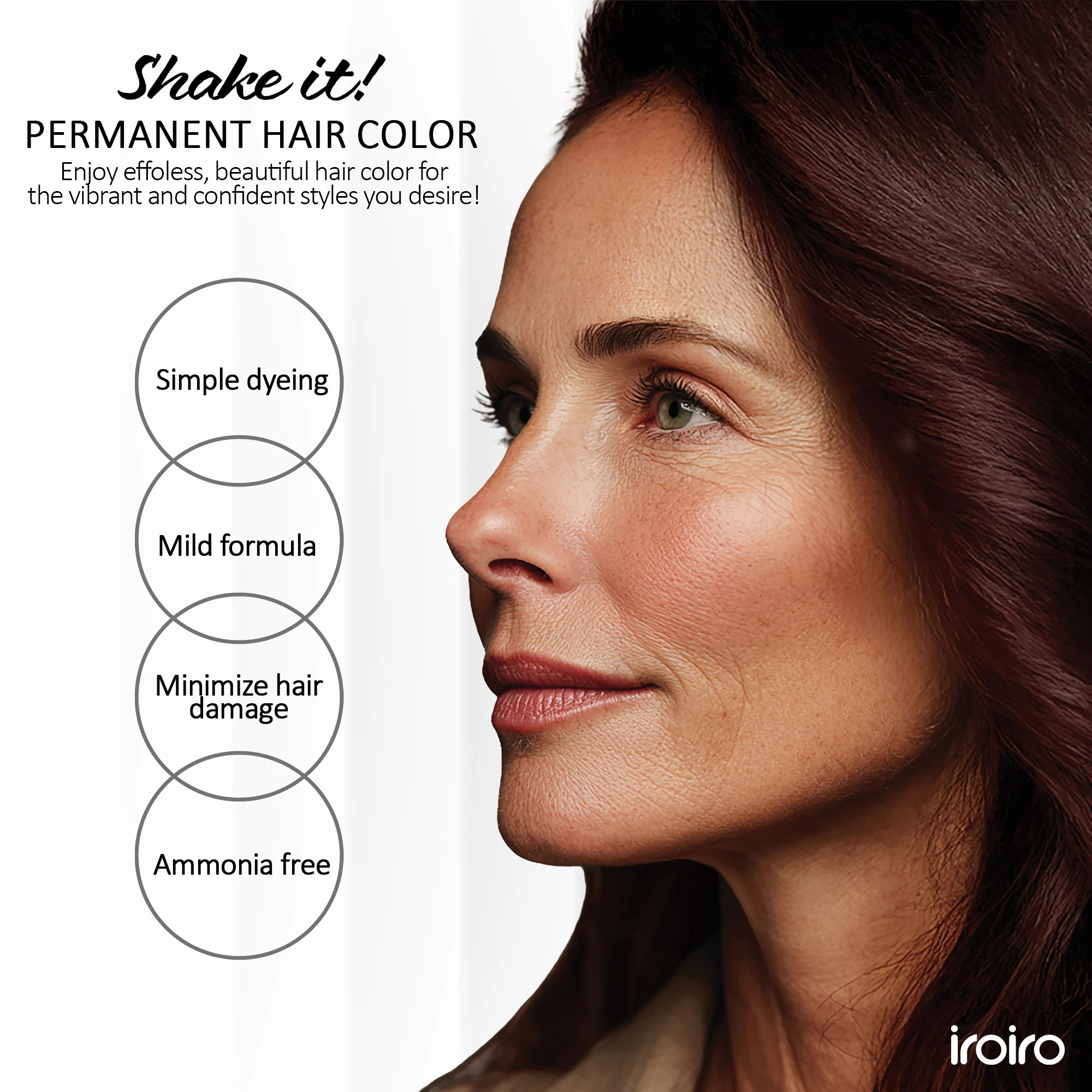 Iroiro Burgundy Brown Permanent Gray Coverage Hair Color - Image 4