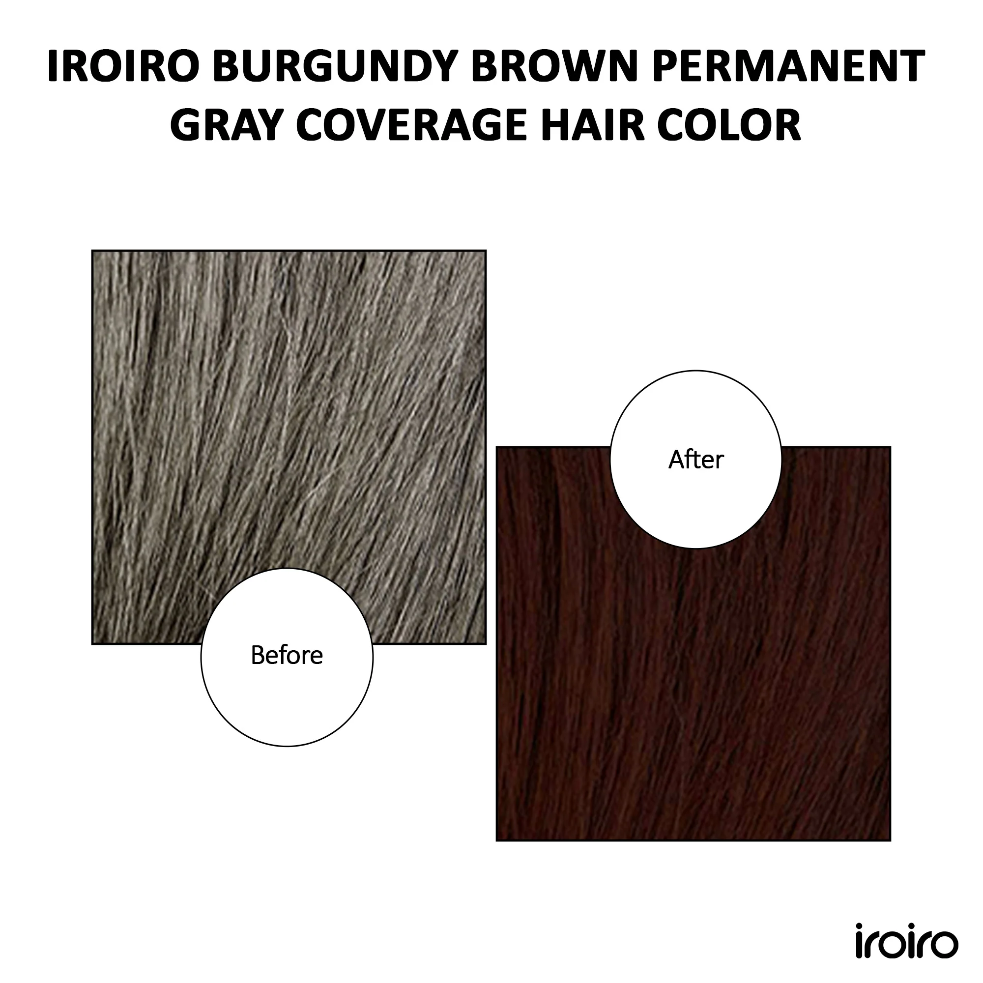 Iroiro Burgundy Brown Permanent Gray Coverage Hair Color - Image 5