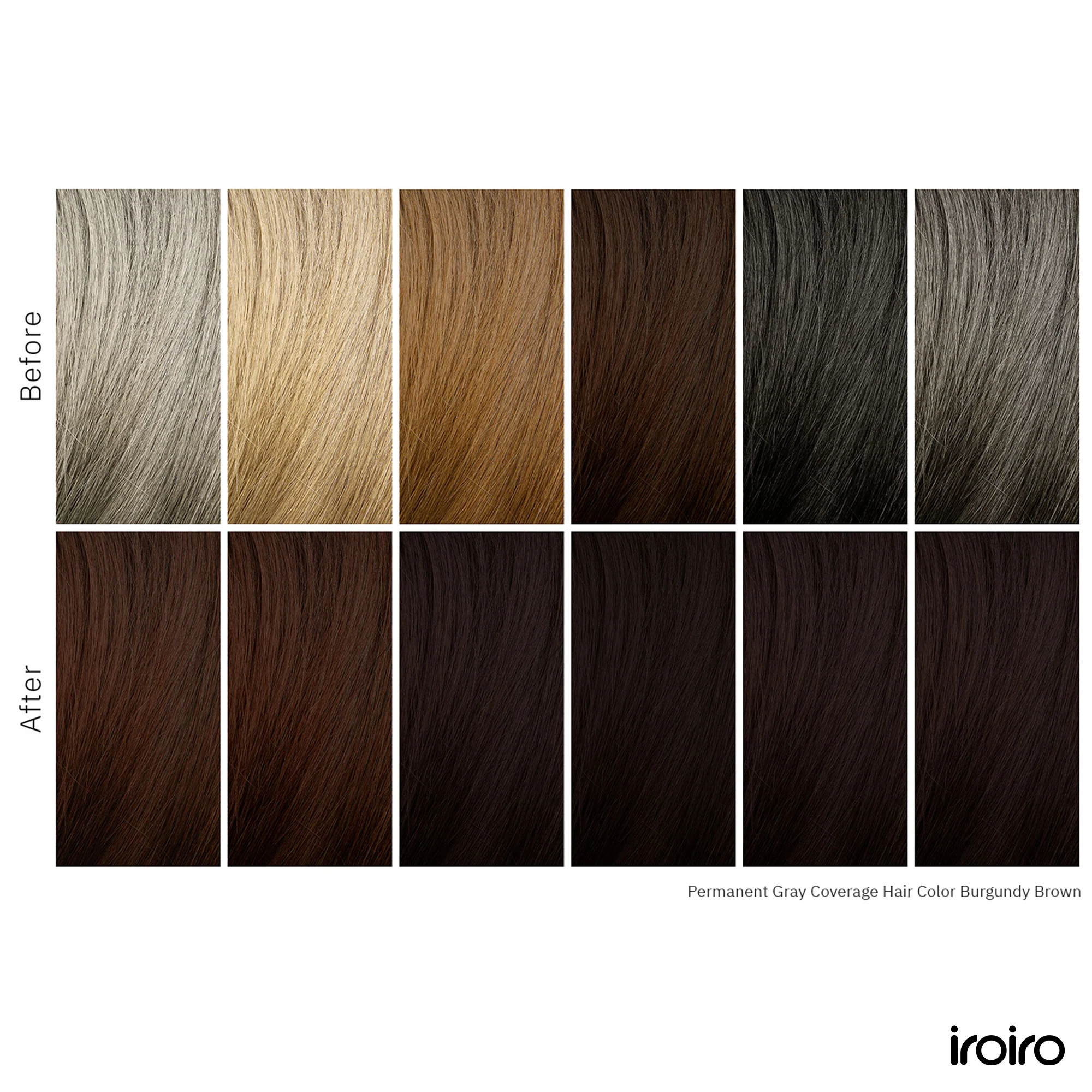 Iroiro Burgundy Brown Permanent Gray Coverage Hair Color - Image 6