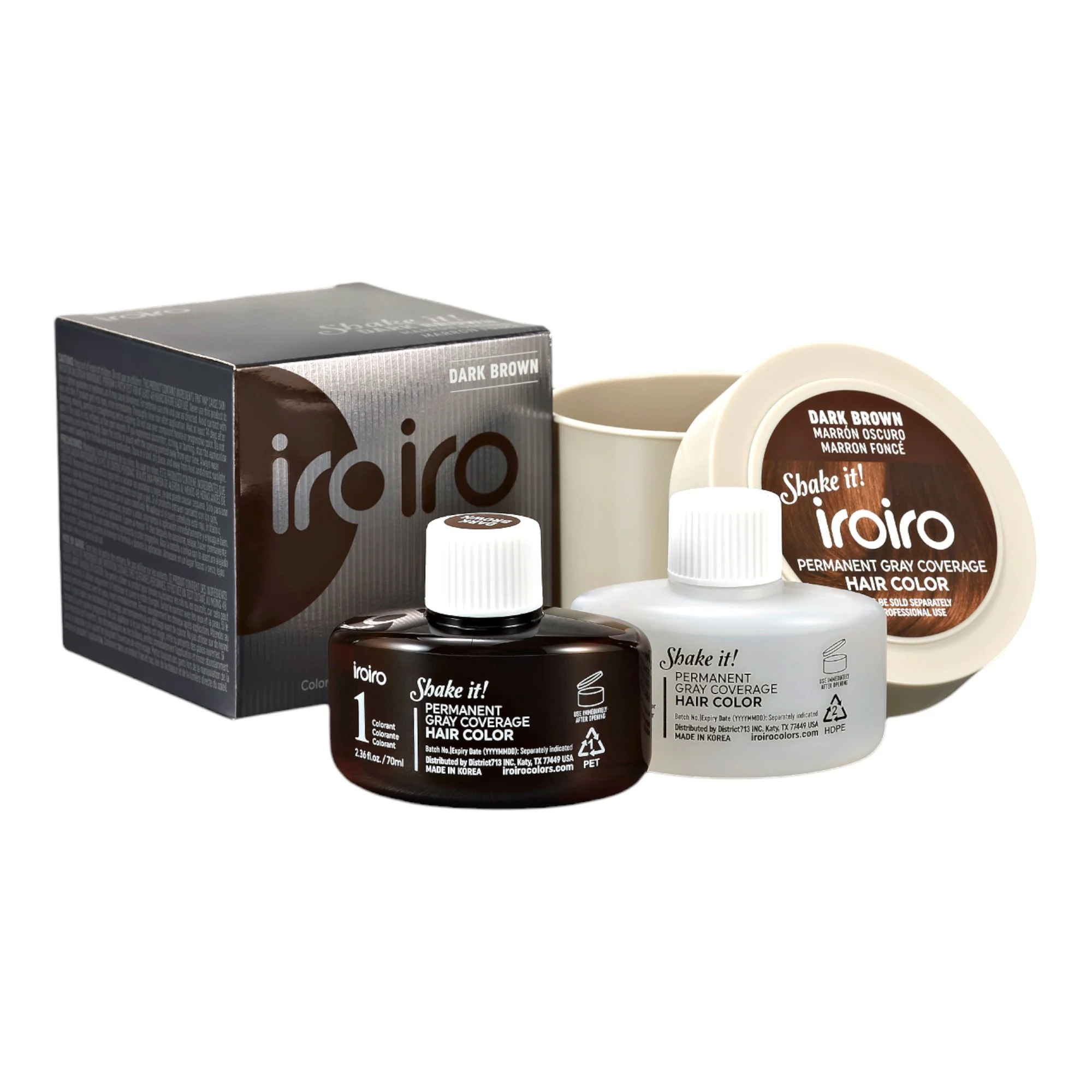 Iroiro Dark Brown Permanent Gray Coverage Hair Color