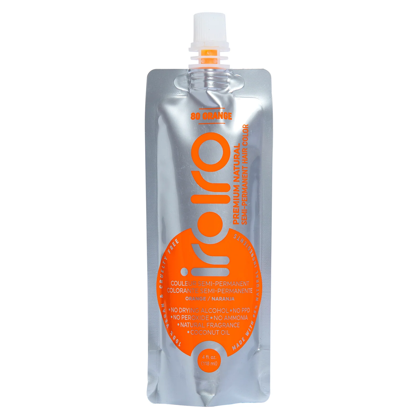 Iroiro 80 Orange Natural Vegan Cruelty-Free Semi-Permanent Hair Color